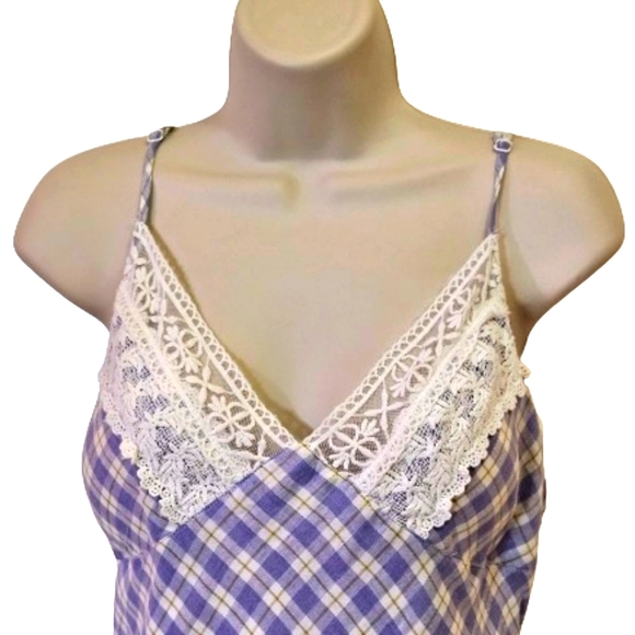 Listicle Lavender Multi-Color Plaid & Crochet Lace Mini Dress,Medium,NWT - Picture 5 of 16